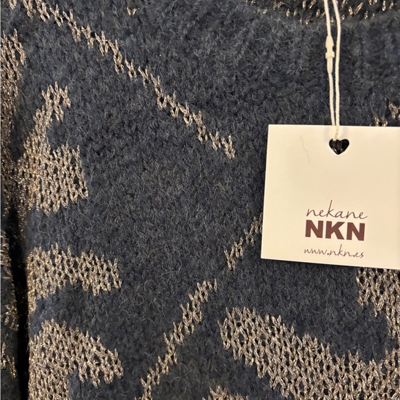 NKN Nekane Barcelona Jacquard Wool blend Medium, Lurex NWT, soft made in Spain - Picture 3 of 7